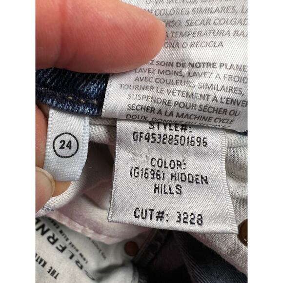 Revolve GRLFRND The Kate Low Rise Slim Crop Jeans Y2K Hidden Hills Wash Size 24 - Picture 9 of 14